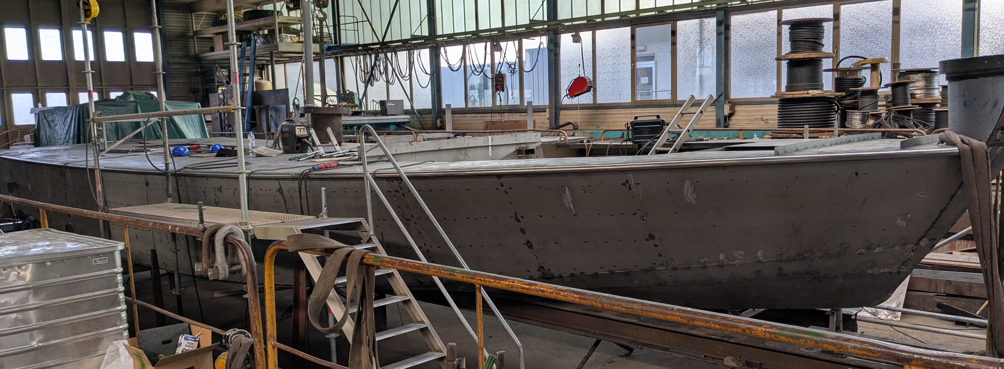 Die E-Fähre "Klarisse" im Rohbau | Foto: Kristin Göpfert